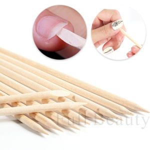 50/100pcs Orange Wood Sticks for Nail Cuticle Pusher Cuticle Remove Tool Forks for Nails Dead Skin Manicure Wooden Tool Supplies