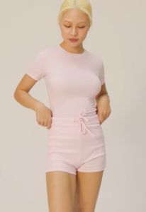 Moving Peach Sports Sets For Women Workout Sets Mousse Elastic T-shirts & Drawstring Pure Cotton Shorts Skin-friendly Soft Breathable Weightless Yoga Running Pilates Exercise Daily wear APM+ATM