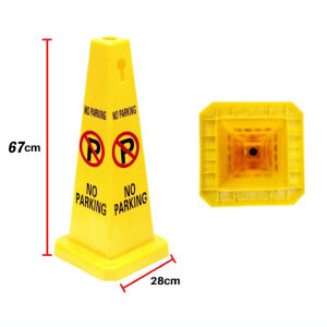 【Local shipment】No Parking Safety Caution Warning Cone PP plastic A plate square sign Do not stop square tapered bucket Carefully slide Warning sign Barrier isolation
