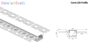 3 Meter Flexible  aluminum channel linear light round curve type embedded lamp strip Arc shaped bendable aluminum profile