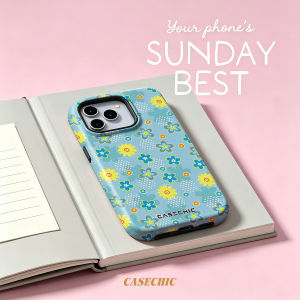 Potdemiel | Sky Blue Bow Stripe For Case For iPhone 17 16 15 14 Plus 13 Pro Max Shockproof Hard Cover CaseChic