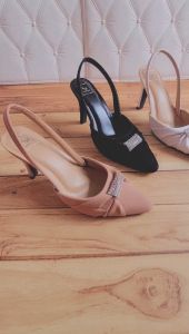 ABBUSHOES Hs 123 sepatu bapau tali permata 9cm