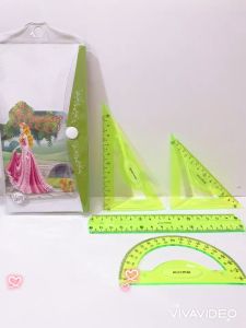 Thước dẻo bộ 4 món 15cm 20cm (đo độ thước kẻ êke)