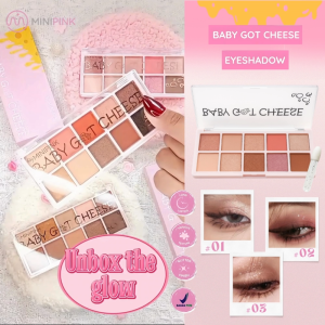 MINIPINK Baby Got Cheese Eyeshadow 10 Palettes Glitter Creamy Pigmented Colors Eye Makeup MP060