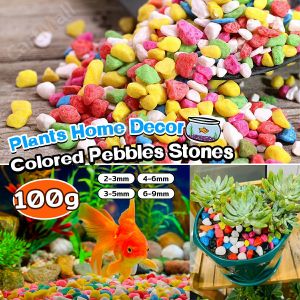 Colored Pebbles Stones Aquarium Decoration Artificial Stone Home Decor 100g