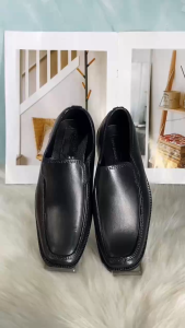 Kids Fashion Slip on Square toe School Black Rubber Shoes 1121