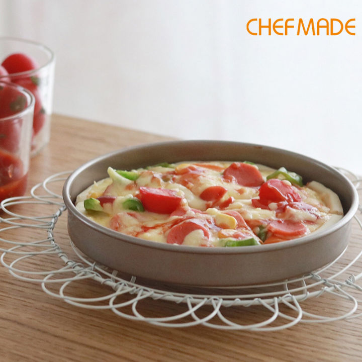 CHEFMADE Inch Non-Stick Pizza Pan Champagne Gold Pizza Plate