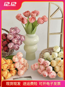 Bó Hoa Tulip Giả Cầm Tay Bằng Lụa Trang Trí Nhà Cao Cấp Hoa Tươi Hoa Tươi Trang Trí Phòng Khách Nhà Hàng