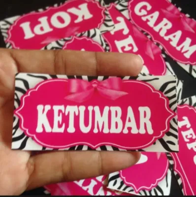 Stiker Bumbu Dapur Waterproof Anti Air Dan Minyak