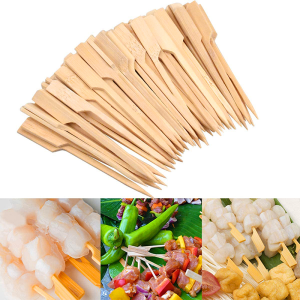 100Pcs Disposable Bamboo Sticks: Natural BBQ Tools for Camping & Parties