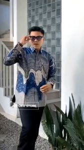 Batik Pria Lengan Panjang Motif Biru Navi Reguler Special Edition 2025
