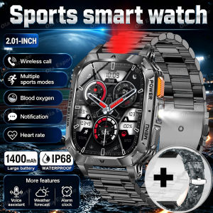 Outdoor Exploration Smart Watch 2.01" Screen Bluetooth Call IP68 Waterproof Flashlight 100+ Sports Modes Health Smart Watch H10