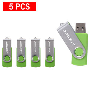 Jaster | 5PCS Rotatable Colorful USB 2.0 Flash Drive 16GB 8GB 4GB 128GB Creative Gift Memory Stick 64GB Silver Clip Pen Drive 32GB U Disk
