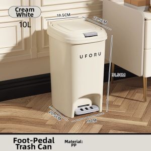 MOLORE | Push Top Cream-style Pedal Trash Bin