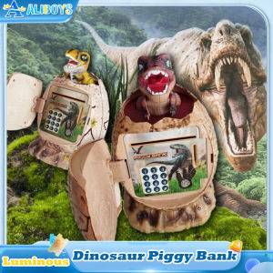 Dinosaur Egg Piggy Bank 3 in 1 Fingerprint Password Lock Money Saving Box Electronic ATM Luminous Cash Box Kid Play House Toy