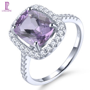 Lohaspie เครื่องประดับบริสุทธิ์3กะรัตแหวนเงิน925ท้องฟ้าสีฟ้าธรรมชาติของแท้แหวนเงินประดับทับทิมเงิน925แหวนเงินอเมทิสแหวนกับหินเงินแท้แหวนเงินประดับทับทิมฟ้าเดิมสำหรับผู้หญิง