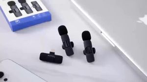 Wireless Microphone Lavalier Untuk Android & IPhone - Mikrofon Clip HP Video Live TikTok Vlog Game