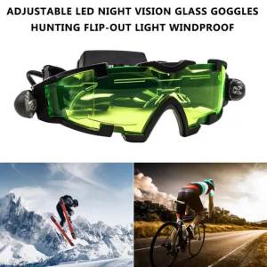 New Adjustable LED Night Vision Glass Goggles Motorcycle Motorbike Racing Hunting Glasses Eyewear With Flip-out Light Windproof