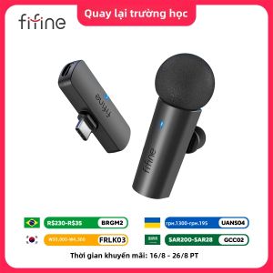 FIFINE Không Dây Lavalier Micro Thu Âm Loại-C Mini MIC Dành Cho Điện Thoại Di Động/Máy Tính Bảng/Laptop sống Suối/Vlog/Interview-M6