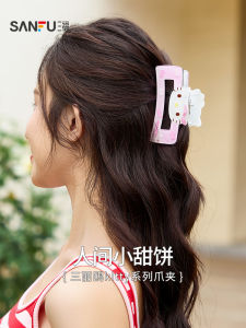 Hellokitty Cat Claw Clip Fun Sticker Sanrio Personalized Hair Accessories Headwear 842484 ชุดตกแต่งผมแบบติดหัวสำหรับผู้หญิง