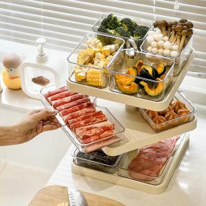 High Quality Multi-layer Functional Kitchen Rotating Stove Side Dishes Preparation Plate Home Use Storage Rack for Hot Pot