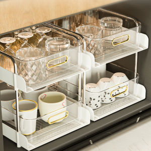 Kitchen Wall Mounted Cup Holder Plastic 5 Layers Cup Storage Rack Coffee Tea Glass Cup Organizer Nordic Style Kitchen Storage Shelf