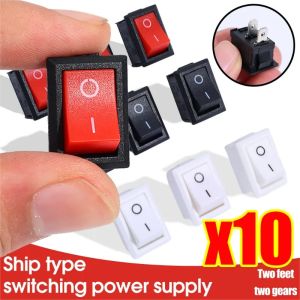 10Pcs 2-pin Motorcycle ON-OFF Button 2-speed Boat Type Rocker-Switch Power Switch Parts 3A 250V KCD11 Household Snap-in Switch