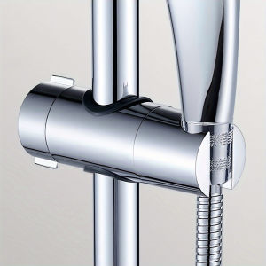 Chrome Shower Head Holder with Adjustable Clamp - Wall Mounted Classic Style Suitable for Various Shower Heads