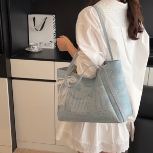 Grosir import jakarta 3087 Aff Tas Beh Free Paper Bag + Gantungan Tas Tote Bag Wanita Bucket Wanita Import Denim