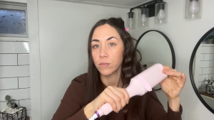 32mm Wave Hair Crimper for Women’s Beach Waves Pink Deep Waver Curling Iron Hair Wave Curl Tool with Four Temperature Settings