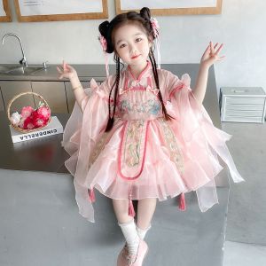 Princess Style Childrens Dress Little Girls Summer Fashionable Clothes New Arrival Chinese Style Skirt for Girls