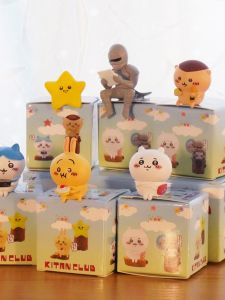 Cartoon Nagano Gika Wow Chiikawa Self-Mocking Bear Wusaachi Eight-Character Cat Sitting Posture Blind Box Small Ornaments Gift