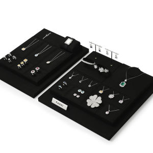 Oirlv Necklace Bracelet Earrings Ring Storage Tray Jewelry Organizer Stands Set Showcase Counter Gold Diamond Jade Display Holder TT167