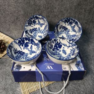 MANGKOK SET 45 inch 4pc HAZEL & GENJI + GIFBOX spesial MMS BL045mangkok sop
