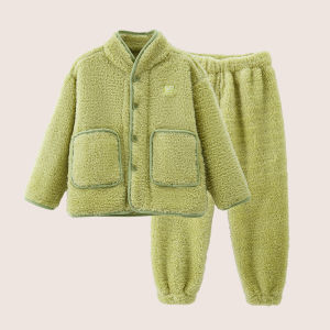 Bộ Đồ Ngủ Mùa Đông Cho Trẻ Em Bằng Vải Fleece San Hô Mềm