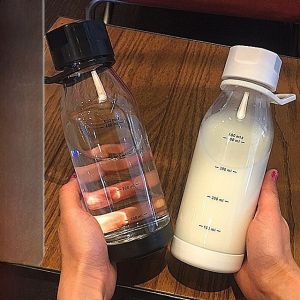 Portable Plastic Water Bottle with Handle Cute Student Handy Cup Korean Simple Style for Men And Women Outdoor Daily Gift