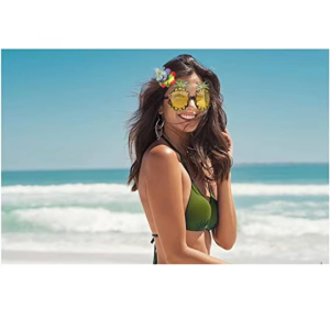 【READY STOCK】4PCS Party Wreath Set/Hawaiian Leis/Beach Dancewear Activity Decor Set/Pineapple Glasses Decor Props Set