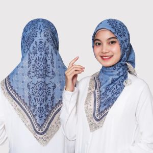 Hijab segiempat voal premium kerudung Motif Anggrek Series Voal Signature