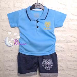 BOBOBAM BAJU BAYI LAKI LAKI SETELAN ANAK COWO LUCU STELAN COWOK 6 12 BULAN KEREN TRENDY KEKINIAN KERAH WANGKI K3NZ0