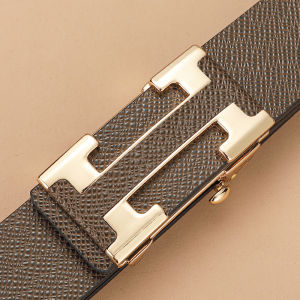 HUANGYENIUJIA | Automatic Buckle No Teeth No Holes Fashion Leather Belt