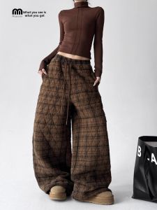 MUYUZI | Quilted Loose Straight Fit Warm Pants