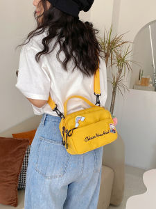 Cute Canvas Crossbody Bag for Women Student Mobile Phone Bag Simple Versatile Japanese Style Small Fresh Style Fashionable 2025