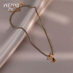WENXI | Vintage Luxury Small Batch Tiger Eye Pendant Necklace