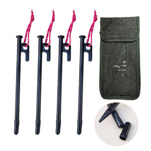 สมอบกเต็นท์สำหรับใช้งานกลางแจ้ง ขนาด 20 ซม./7.8 นิ้ว จำนวน 4/6 ชิ้น พร้อมถุงเก็บ 1 ใบ สมอบกเต็นท์แบบหนาสำหรับตั้งแคมป์ กันสาด เต็นท์