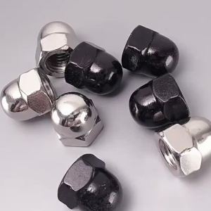 M3-M20 A2-70 Black 304 Stainless Steel Acorn Nuts Dome Decorative Cap Nuts Round Head Cover Nut Household Hardware Fittings
