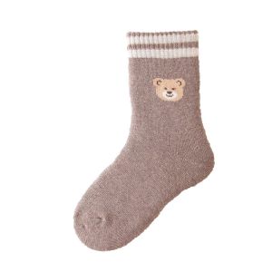 Tất Cotton Lót Lông Cừu Dày Cho Trẻ Em Mùa Đông Dài Đến Bắp Chân Chống Trượt Thoải Mái Thoáng Khí Giữ Ấm Cho Bé Trai Và Bé Gái