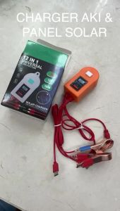 PROMO TERMURAH Charger AKI Motor + Solar 12 in1 Universal 1USB 7A Solar Charger