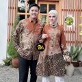 Couple Tunik Anggrek Blue Katun Seragam Batik Tunik Wanita Kerja Kantoran Jumbo Lengan Panjang. 