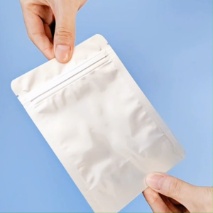 ถุงซิปล็อคสีเงิน ตั้งได้ มีซิป 100 แผ่น เปิดปิดง่าย ป้องกันฝุ่น บรรจุภัณฑ์ฟิล์ม ถุงฟอยล์อลูมิเนียม