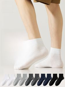 Miiow | Mens Pure Cotton Invisible Socks Anti-slip Thin Summer Spring Boat Socks Absorb Sweat Comfortable Breathable Mid-calf Short Socks